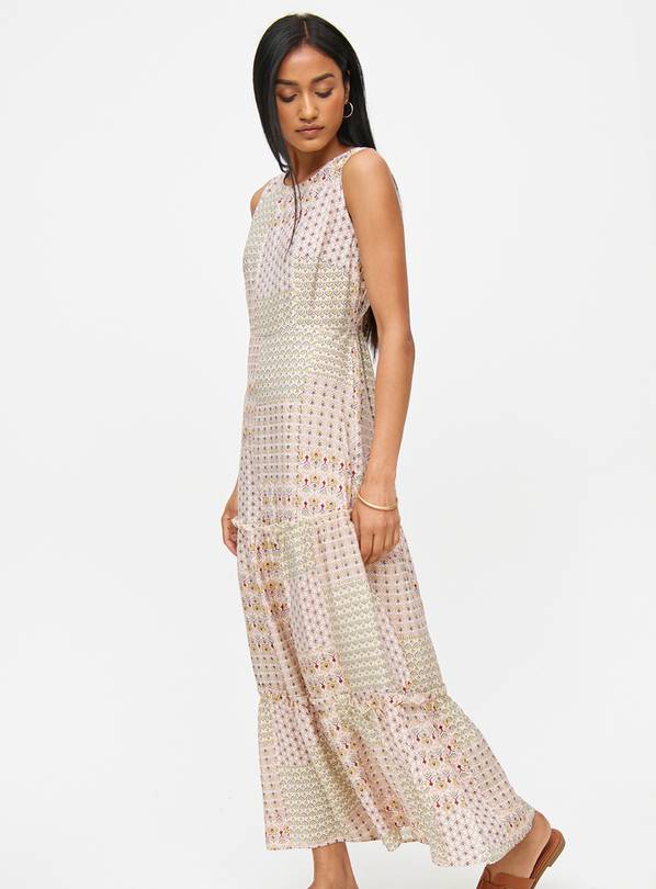 Patchwork Tile Print Maxi Dress 18